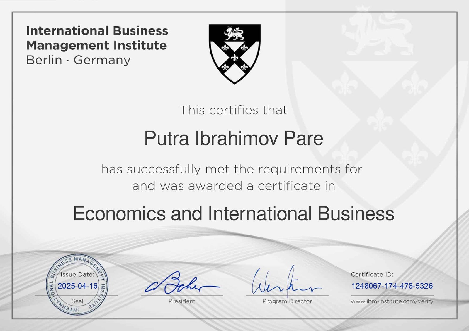 Certificate 3